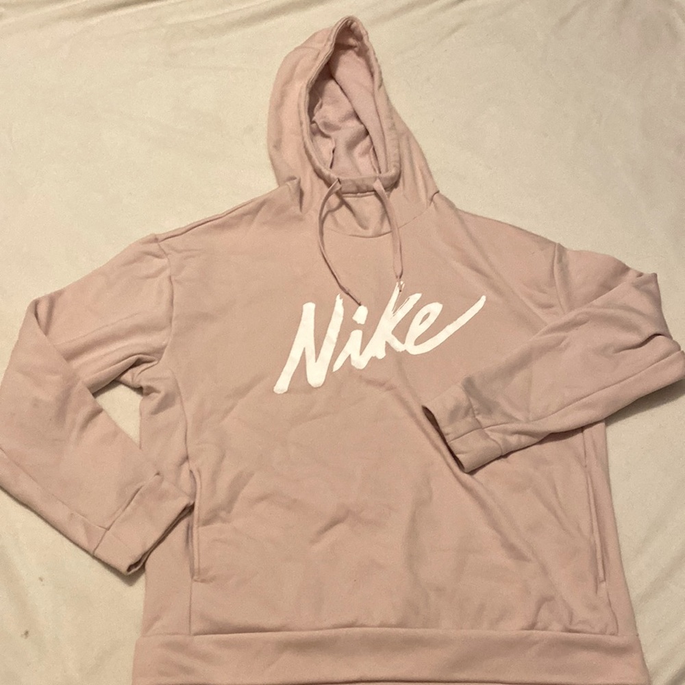 NIKE Therma-Fit pink Hoodie with white letter and Logo Women's Size small